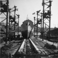 SLM P09-887b - Sjösättning i Göteborg 12 juli 1945 av A-B Disas M.S. ”Yvonne”