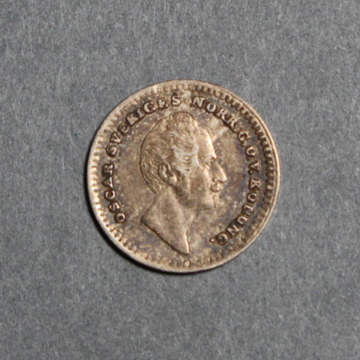SLM 16622 - Mynt, 1/16 riksdaler silvermynt 1852, Oscar I