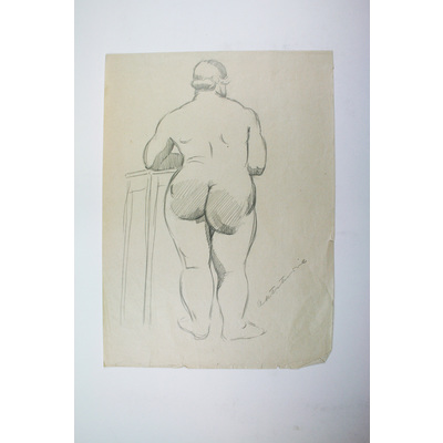 SLM 50087 - Krokiteckning av Bodil Güntzel (1903-1998), motiv med naken person