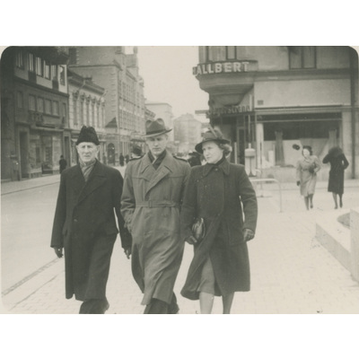 SLM P2022-0931 - Victor, Einar och Gertrud Höglund på promenad