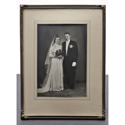 SLM P2021-0349 - Bröllopsfoto, Hilma född Eklund och Ejnar Blom 1907