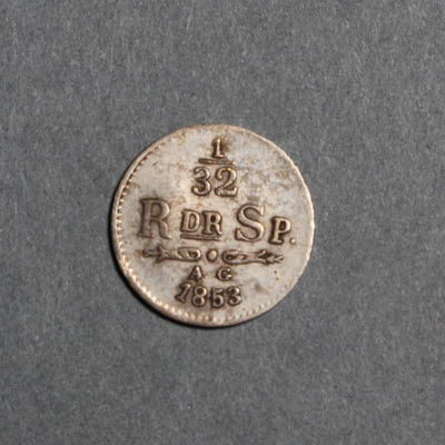 SLM 16624 - Mynt, 1/16 riksdaler silvermynt 1853, Oscar I