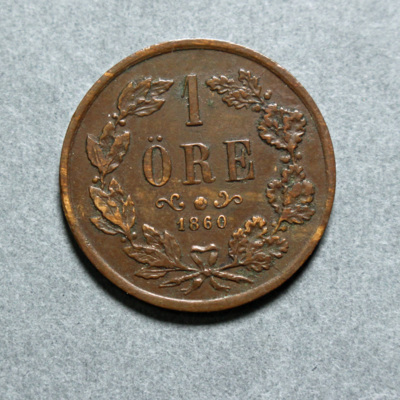 SLM 16727 - Mynt, 1 öre bronsmynt 1860, Karl XV
