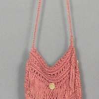 SLM 10669 2 - Virkad väska av rosa bomullsgarn