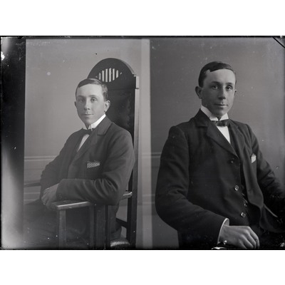 SLM X10-594 - Porträtt på en man, två exponeringar