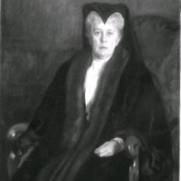 SLM M032945 - Foto på porträtt av Bernhard Österman 1903, änkefru Ingeborg Åkerhielm