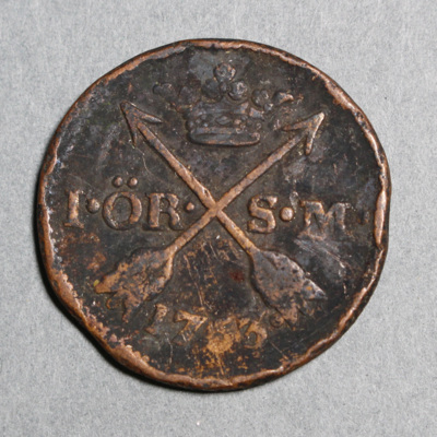 SLM 16941 - Mynt, 1 öre kopparmynt 1763, Adolf Fredrik