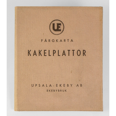 SLM 24911 - Provkarta på kakelplattor, Uppsala-Ekeby AB, 1900-talets mitt