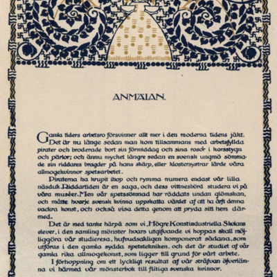 SLM 15625 3 - Mönsterbok för textilt handarbete, samt reklam, från högre konstindustriella skolan 1913