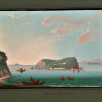 SLM 8480 - Gouache, ön Nisita i Neapelbukten, 1800-tal