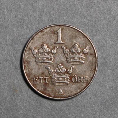 SLM 12597 65 - Mynt, 1 öre järnmynt 1917, Gustav V