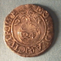 SLM 16003 - Mynt, 1/24 taler (drei pölcher) silvermynt präglat i Riga 1624, Gustaf II Adolf