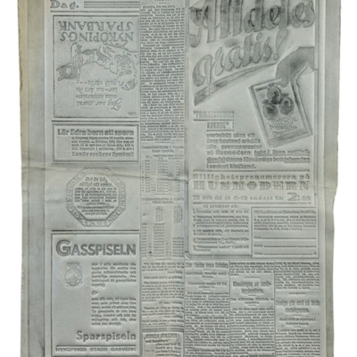 SLM 15338 - Kliché av papp, Södermanlands nyheter 1931