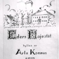 SLM M027134 - Gratulationskort, Kungahyllning 1947.