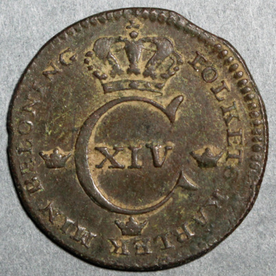 SLM 16572 - Mynt, 1/4 skilling kopparmynt 1828, Karl XIV Johan
