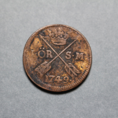 SLM 16896 - Mynt, 1 öre kopparmynt 1749, Fredrik I