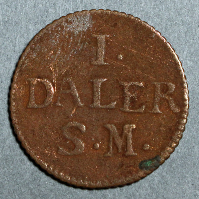 SLM 16241 - Mynt, 1 daler kopparmynt, nödmynt typ I 1715, Karl XII