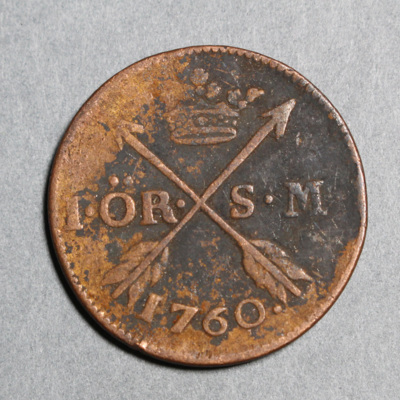 SLM 16933 - Mynt, 1 öre kopparmynt 1760, Adolf Fredrik