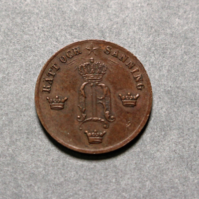 SLM 16697 - Mynt, 1/2 öre bronsmynt 1858, Oscar I