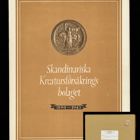 SLM 37142 8 - Bok, ”Skandinaviska Kreatursförsäkringsbolaget 1890-1945”