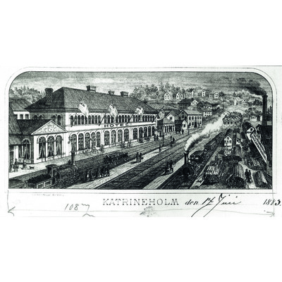 SLM M022896 - Katrineholms järnvägsstation, vykort