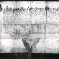 SLM A6-206 - Fastebrev på pergament från 1647 över Ålberga Hammarby