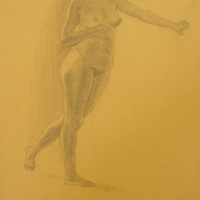 SLM 25640 - Teckning, Nakenstudie av en kvinna
