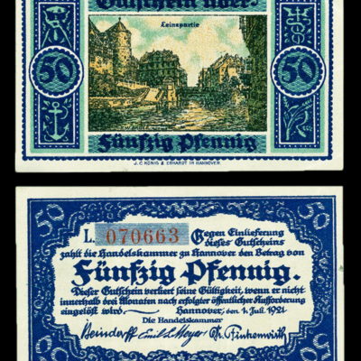 SLM 10563 5-6 - Tyska sedlar, 50 Pfennig 1921
