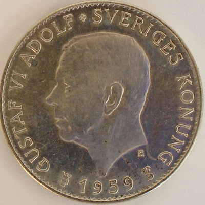 SLM 12597 79 - Mynt, 5 kronor silvermynt 1959, Gustav VI Adolf