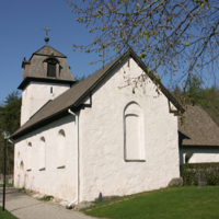 SLM D08-294 - Hammarby kyrka. Exteriör, igenmurade fönster.