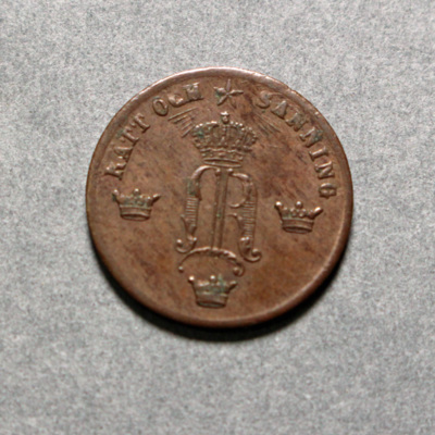 SLM 16695 - Mynt, 1/2 öre bronsmynt 1858, Oscar I