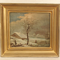 SLM 11877 - Oljemålning, vinterlandskap