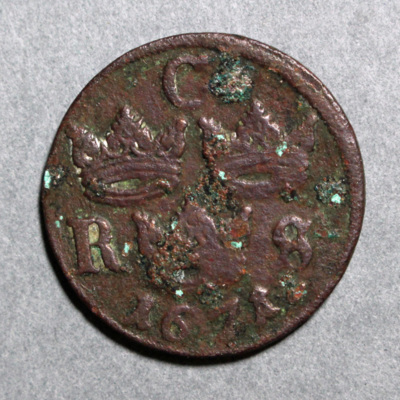 SLM 16178 - Mynt, 1/6 öre kopparmynt 1671, Karl XI