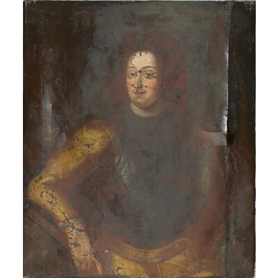 SLM 29347 - Oljemålning, porträtt av okänd man i rustning, troligen sent 1600-tal