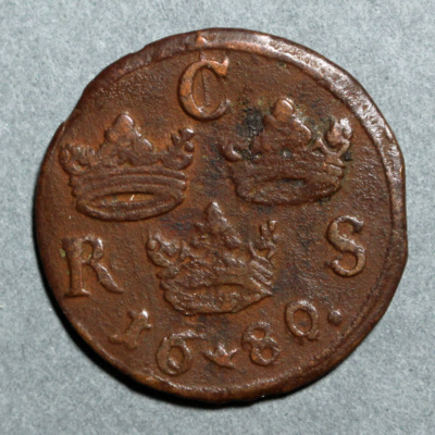 SLM 16199 - Mynt, 1/6 öre kopparmynt 1680, Karl XI
