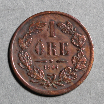 SLM 12597 11 - Mynt, 1 öre bronsmynt 1864, Karl XV