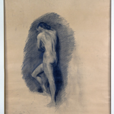 SLM 24205 - Teckning, nakenstudie av Adolf Stern