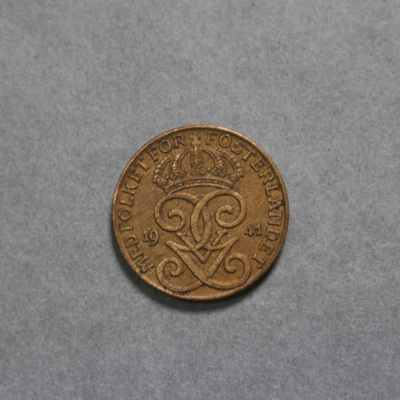 SLM 16763 - Mynt, 2 öre bronsmynt 1941, Gustav V