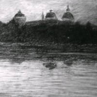 SLM M034993 - Pastellmålning, Gripsholms slott, 1923