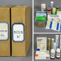 SLM 37178 - Två lådor innehållande mediciner från 1990-talet fram till början av 2000-talet