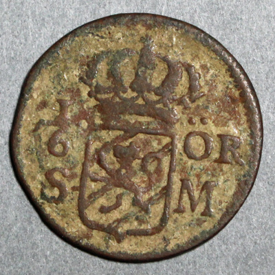 SLM 16238 - Mynt, 1/6 öre kopparmynt typ II A 1716, Karl XII