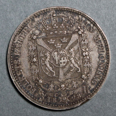 SLM 16499 - Mynt, 1/3 riksdaler silvermynt 1828, Karl XIV Johan
