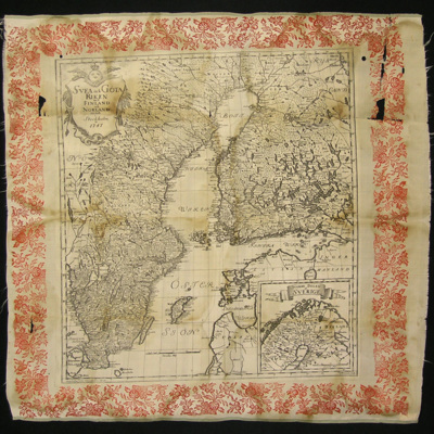 SLM 10939 - Karta tryckt på råsiden, Sverige och Finland daterad 1747, 