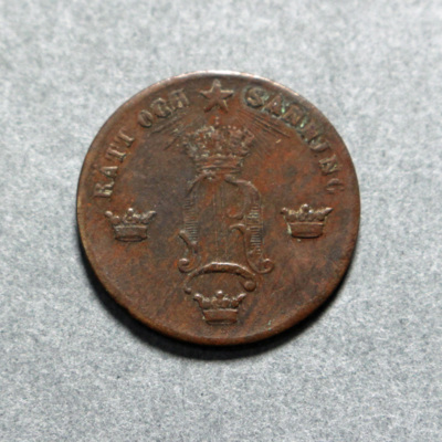 SLM 16681 - Mynt, 1/2 öre bronsmynt 1857, Oscar I