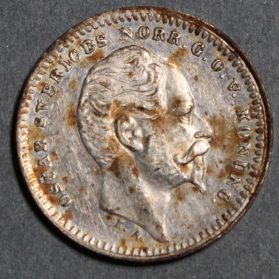 SLM 8313 2 - Mynt, 25 öre, silvermynt, Oscar I, 1856