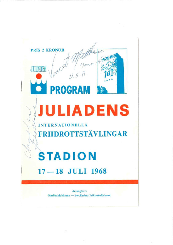 Stadionprogram Juliaden 1968