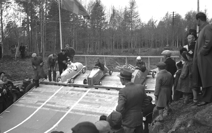 Pojkracertävling, lådbilsrally. 1944-05-18.