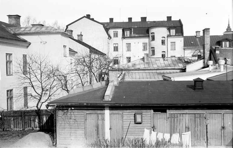 Gårdsinteriör Bagaregatan. Fototid: 1950-1962.