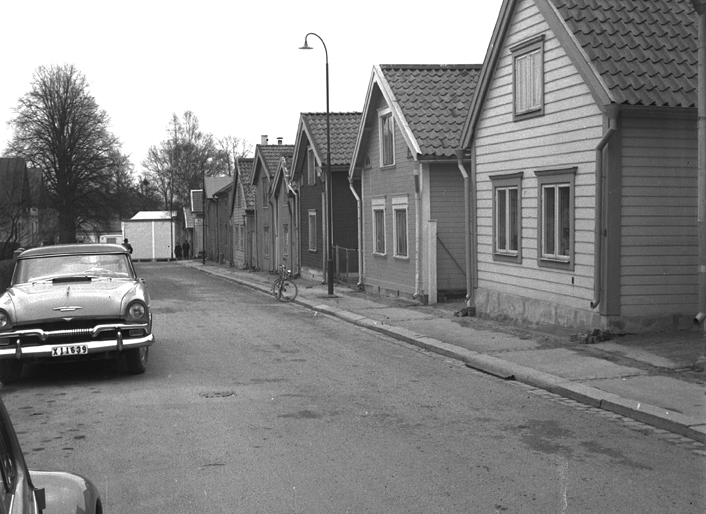 Gavelhusen vid Västra Trädgårdsgatan. Fototid: ...