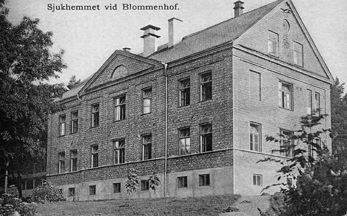 Sjukhemmet vid Blommenhof. Fototid: 1906-1958.